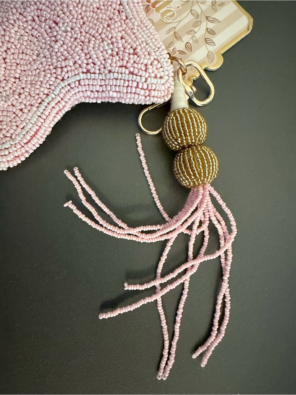 Pink Beaded Star zippered pouch - Picture 5 of 9